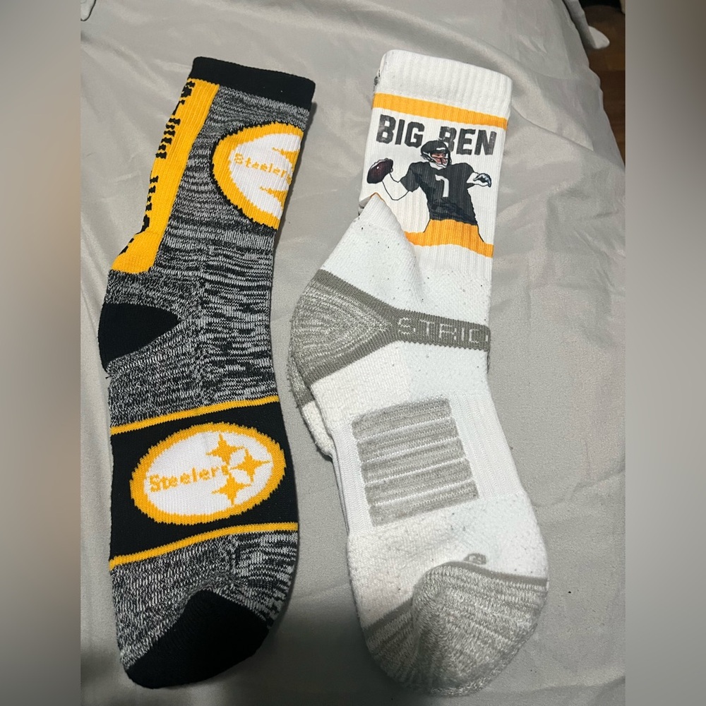 NFL Steelers Athletic Socks - Black, White, and Yellow